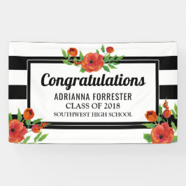 Afstuderen zwarte pony's spandoek