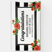 Afstuderen zwarte pony's spandoek (Verticaal)