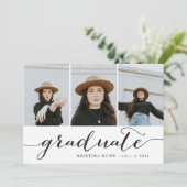 Afstuderen zwarte-scriptfotocollage | AFSTUDEREN Kaart (Staand voorkant)