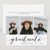 Afstuderen zwarte-scriptfotocollage | AFSTUDEREN Kaart (Voorkant / Achterkant)