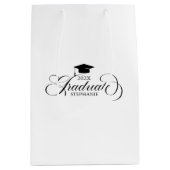 Afstuderen zwarte scripttypografie medium cadeauzakje (Voorkant)