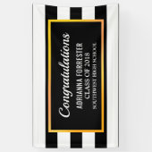 Afstuderen zwarte strepen spandoek (Verticaal)