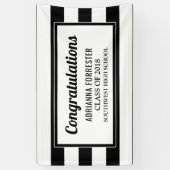 Afstuderen zwarte strepen spandoek (Verticaal)