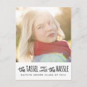 Afstuderen zwarte typografie | De datumfoto opslaa Aankondigingskaart (Voorkant)