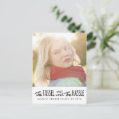 Afstuderen zwarte typografie | De datumfoto opslaa Aankondigingskaart (Staand voorkant)