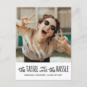 Afstuderen zwarte Typografie   Sla de datum foto o Aankondigingskaart