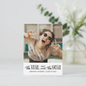 Afstuderen zwarte Typografie | Sla de datum foto o Aankondigingskaart (Staand voorkant)