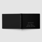 Afstuderen zwarte witte-naammanuscriptminimalistis gastenboek (Volledig)