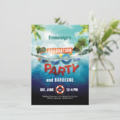 Afstuderen Zwembad Party Barbecue Foto Kaart (Staand voorkant)