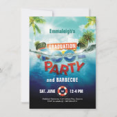 Afstuderen Zwembad Party Barbecue Foto Kaart (Voorkant)