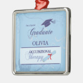 Afstuderen zwenken, vierkant cadeau metalen ornament (Links)