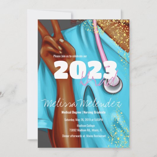Afstuderende verpleegkundige klas 2023 kaart (Voorkant)