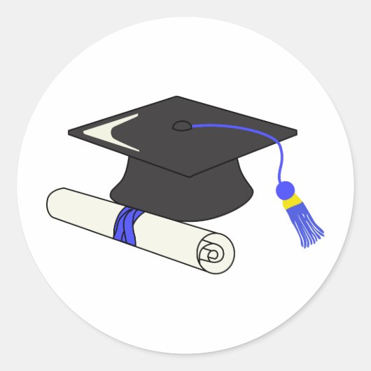 Afstudiepunt en diploma ronde sticker (Voorkant)