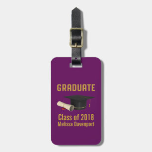 Afstudiepunten en diploma van de Paarse klasse 20X Bagagelabel