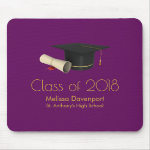 Afstudiepunten en diploma van de Paarse klasse 20X Muismat