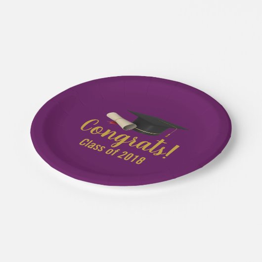 Afstudiepunten en diploma van de Paarse klasse 20X Papieren Bordje (Gekanteld)