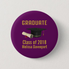 Afstudiepunten en diploma van de Paarse klasse 20X Ronde Button 5,7 Cm