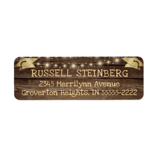 Afstuivingslampje Rustic Wood String Lights Etiket (Voorkant)