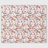 Aftakkingen van rode kleine bloemen in bloesems cadeaupapier (Vlak)