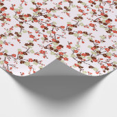 Aftakkingen van rode kleine bloemen in bloesems cadeaupapier (Hoek)