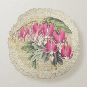 Aftappend hart & kant bloemen vintage hoofdkussen rond kussen
