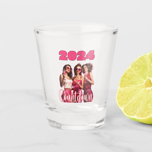 Aftellen 2024 shot glas (Voorkant)