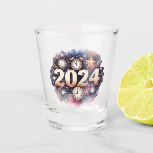 Aftellen 2024 shot glas (Voorkant)