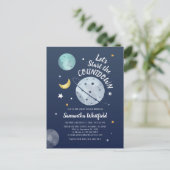 Aftellen Baby shower buiten ruimteas Aftellen Manu Uitnodiging Briefkaart (Staand voorkant)