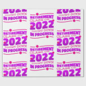 aftellen met pensioen 2022 grappig roze cadeaupapier (Vlak)