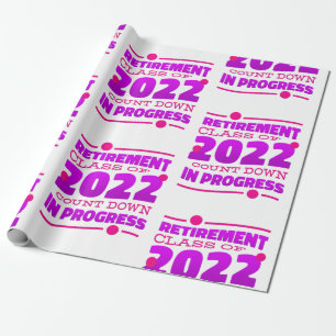 aftellen met pensioen 2022 grappig roze cadeaupapier