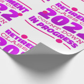 aftellen met pensioen 2022 grappig roze cadeaupapier (Hoek)