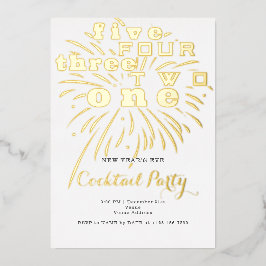 Aftellen Modern Feestelijk Oud en Nieuw Feest Folie Uitnodiging