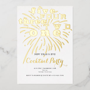 Aftellen Modern Feestelijk Oud en Nieuw Feest Folie Uitnodiging