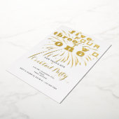 Aftellen Modern Feestelijk Oud en Nieuw Feest Folie Uitnodiging (Gedraaid)