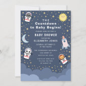 Aftellen naar Baby Space Baby shower Invitation Kaart (Voorkant)