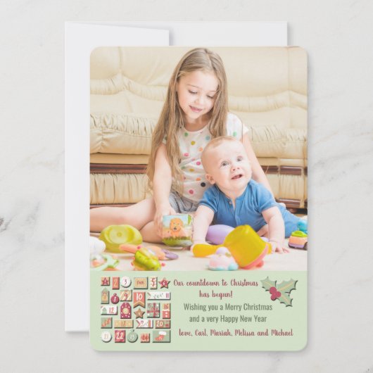 Aftellen naar Christmas Photo Holiday Kaart (Voorkant)