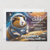 Aftellen naar Guinea Pigs in Space Birthday Kaart (Voorkant)