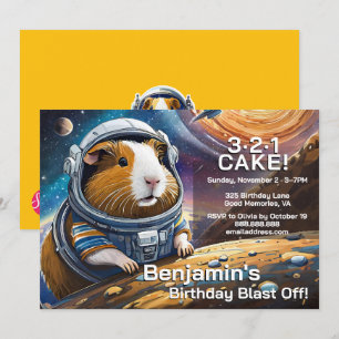 Aftellen naar Guinea Pigs in Space Birthday Kaart