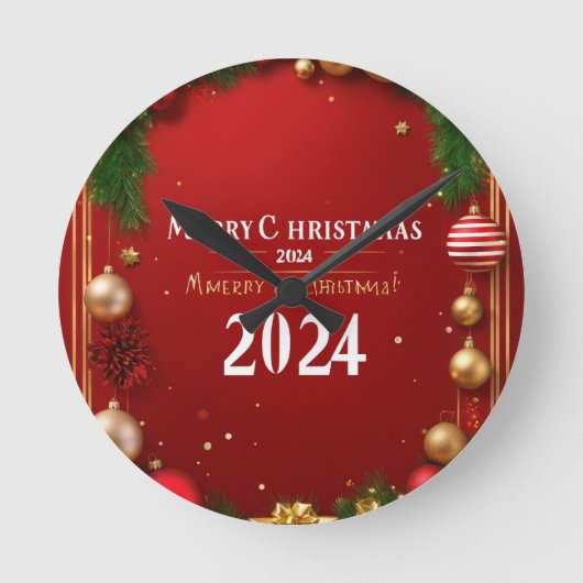 Aftellen naar Kerstmis: feestelijke wandklok (Voorkant)