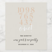 Aftellen naar nieuwjaarsfeest wijn etiket (Enkel label)