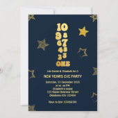 Aftellen - Navy Gold New Years Eve Party Kaart (Voorkant)