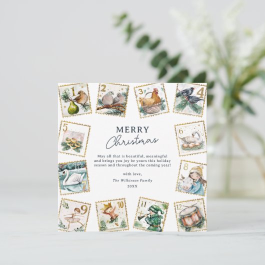 Aftellen tot Kerstmis Feestdagenkaart (Staand voorkant)