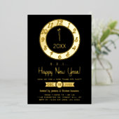 Aftellen tot Midnight New Years Eve Party Real Folie Uitnodiging (Staand Voorkant)