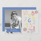 Aftellen tot nieuw jaar feestdagenkaart (Voorkant / Achterkant)