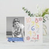 Aftellen tot nieuw jaar feestdagenkaart (Staand voorkant)