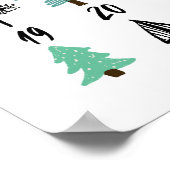 Aftellen tot schattige bomen voor kerstfeestdagen poster (Hoek)