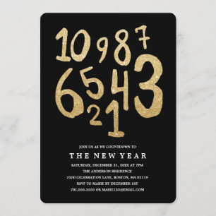 Aftellen Uitnodiging Eve-partij nieuwjaar