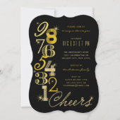 Aftellen van Glitter Holiday Party in New Year Kaart (Voorkant)