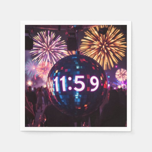 Aftellen voor oudejaarsavond servet (Voorkant)