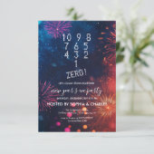 Aftellen vuurwerk Blauw oudejaarsfeest Kaart (Staand voorkant)